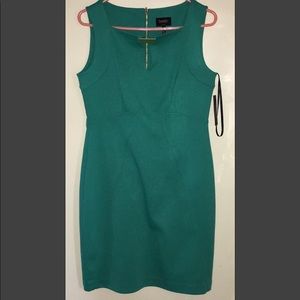 Blue-green fitted dress
